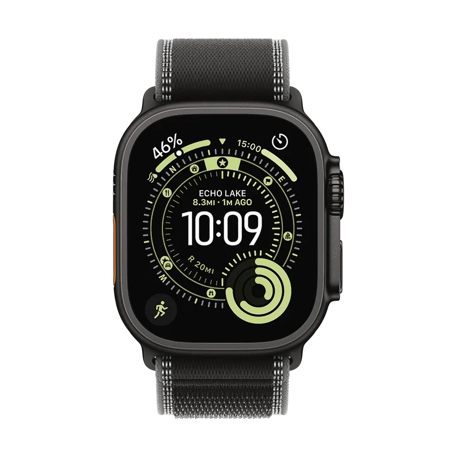 photo 2 - Apple 49mm Trail Loop - M/L Band for Apple Watch 44/45/46/49 mm, Size M/L, Black/Charcoal