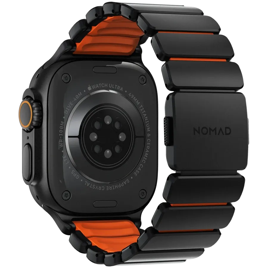 photo 3 - NOMAD Band Extension Stratos Band Black Hardware/Ultra Orange за Apple Watch 44 mmApple Watch 45 mmApple Watch 46 mmApple Watch 49 mm 46/49 mm