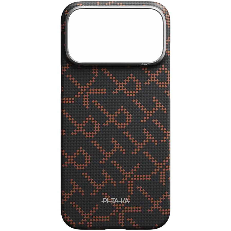 PITAKA Чохол Monogram with MagSafe Чорний/Помаранчевий для iPhone 17 Pro Max – photo 2