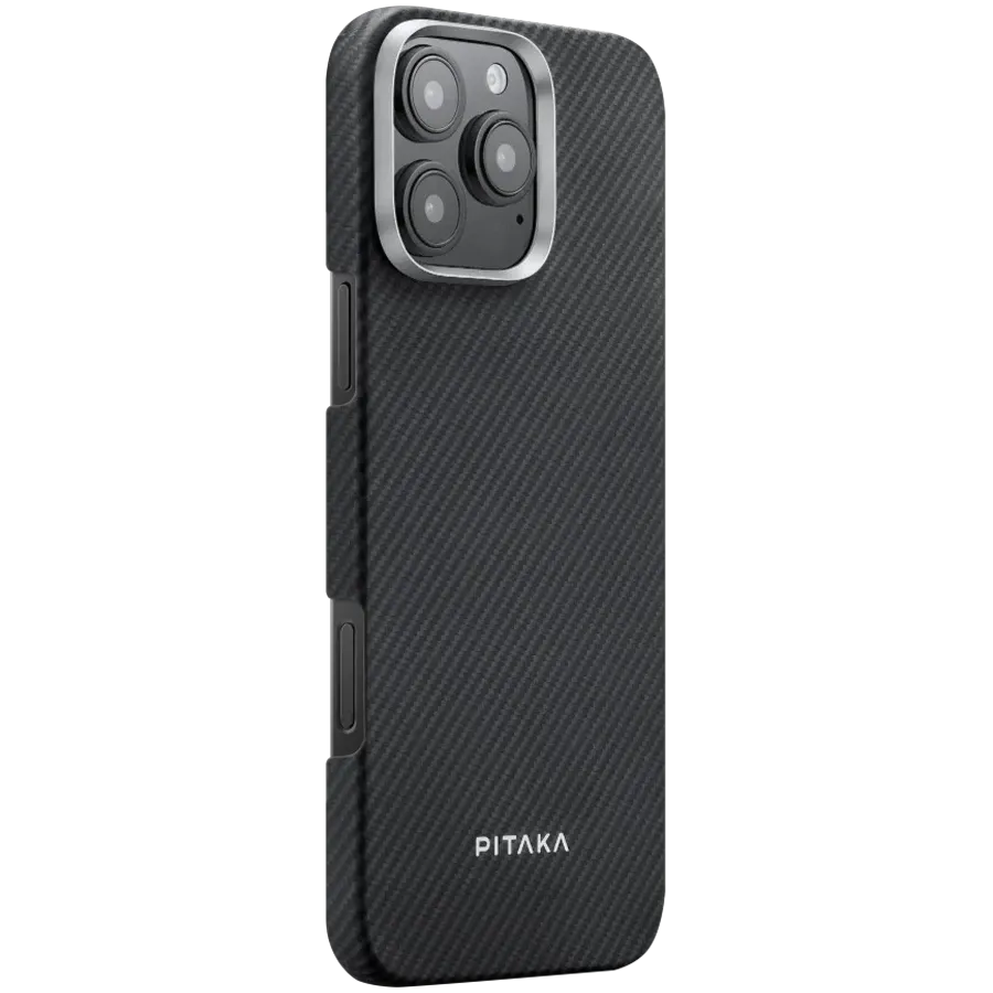 photo - Husă PITAKA Ultra-Slim și suport, cu MagSafe pentru iPhone 16 Pro Max, Black/Gray