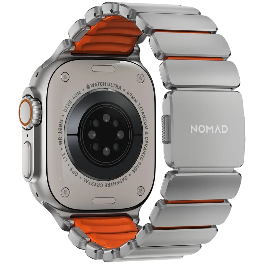 photo 3 - NOMAD Stratos Band for Apple Watch 46/49 mm, Natural Hardware/Ultra Orange