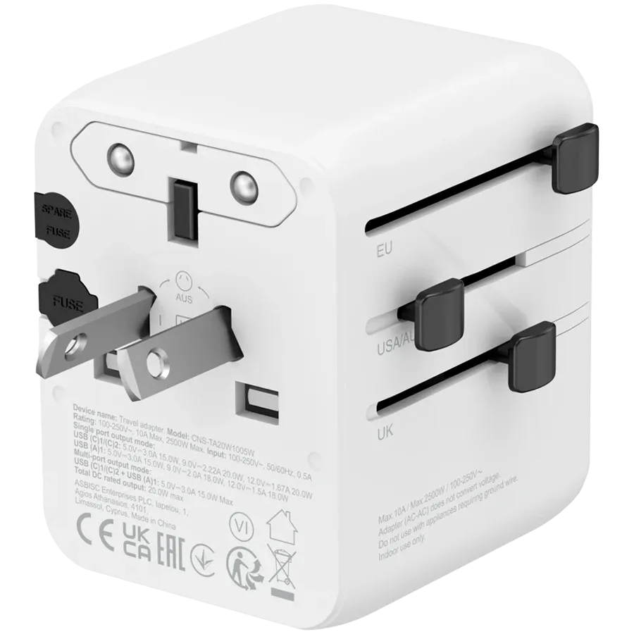 photo 4 - CANYON Адаптер питания 3*USB/USB-C 2*USB Тип C, USB Тип A, 20 Вт