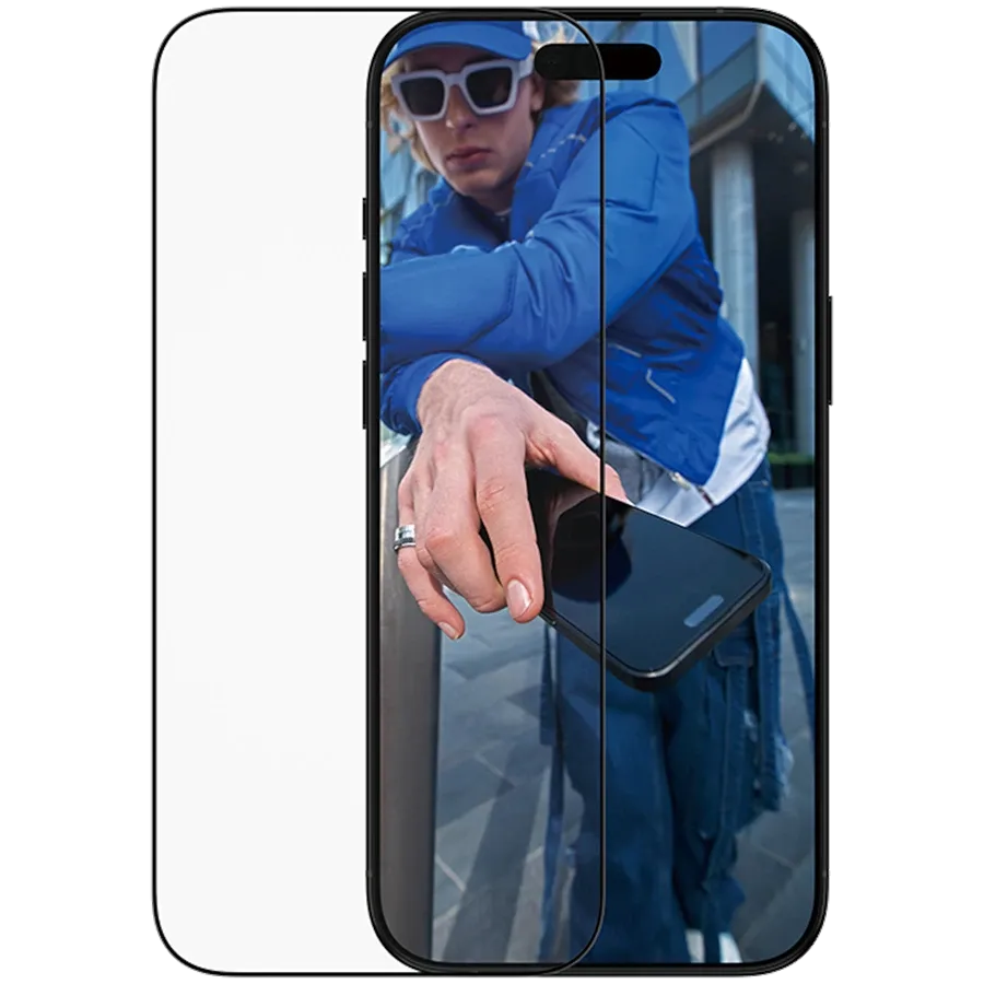 photo - PANZERGLASS Safety Glass for iPhone AirScreen Protector Ultra-Wide Fit w. FASTFIT IN-A-BOX