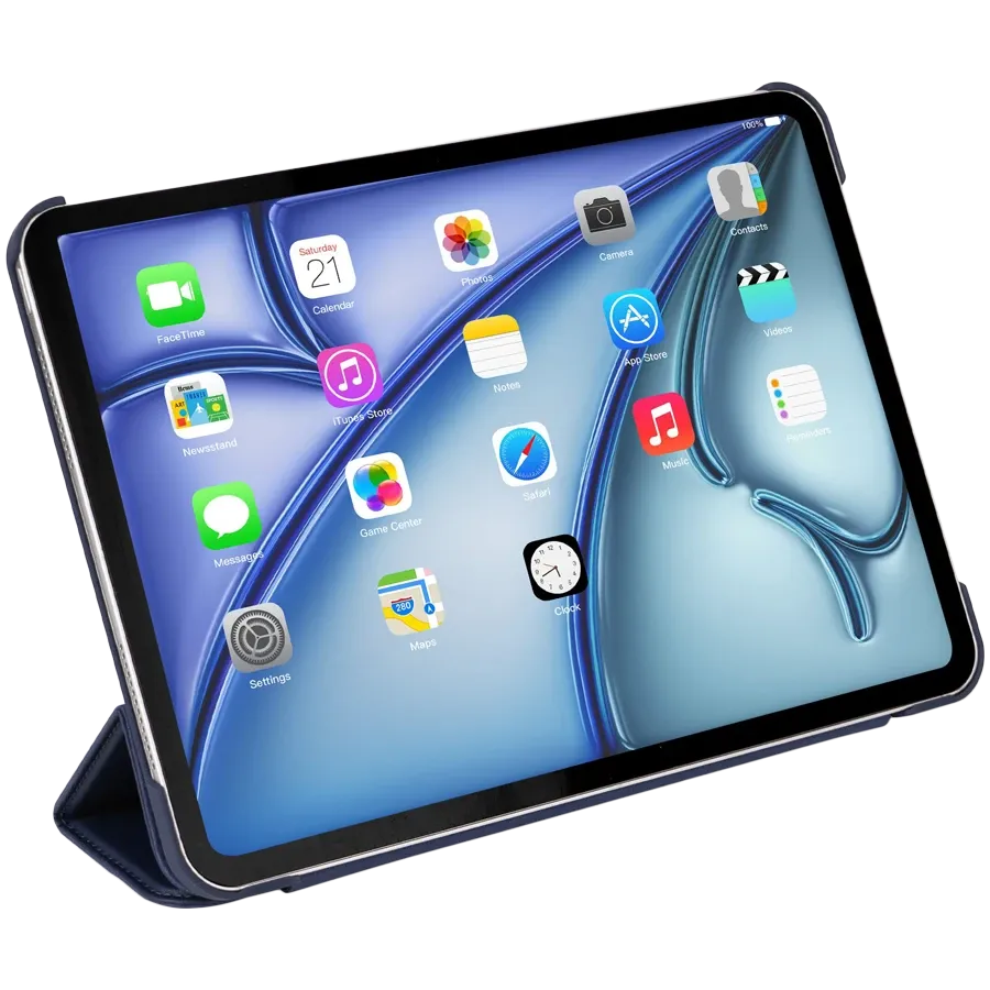 photo 6 - Чехол DECODED Smart Folio Slim из текстурированного силикона для iPad Air 13 (M2/M3), Navy Peony