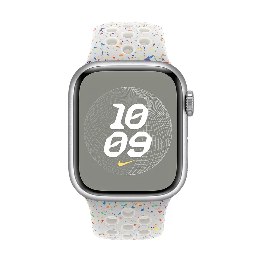 photo 3 - Apple Nike Sport Band Ремешок для Apple Watch 38/40/41 mm, Размер M/L, Чистая платина