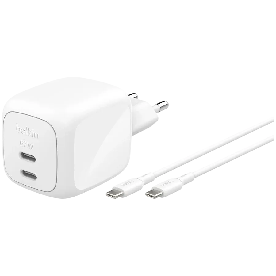 photo - BELKIN Адаптер живлення 2*USB-C, 67 Ват