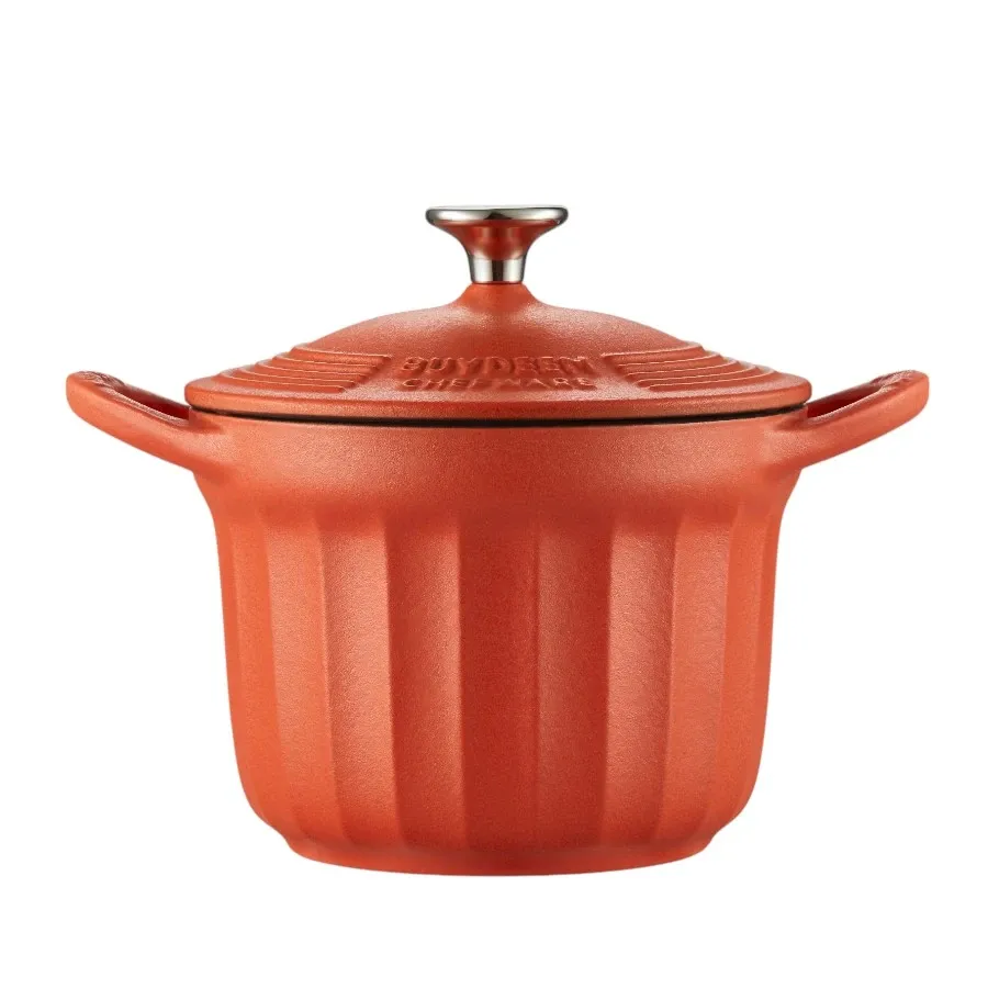 BUYDEEM |АнглійськаEnameled Cast Iron Dutch Oven, model CP541, color Koi RedАнглійська|, Kobe Gray – photo 1
