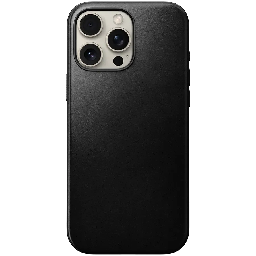 photo - Чехол NOMAD Modern Leather с MagSafe Чёрный для iPhone 16 Pro Max