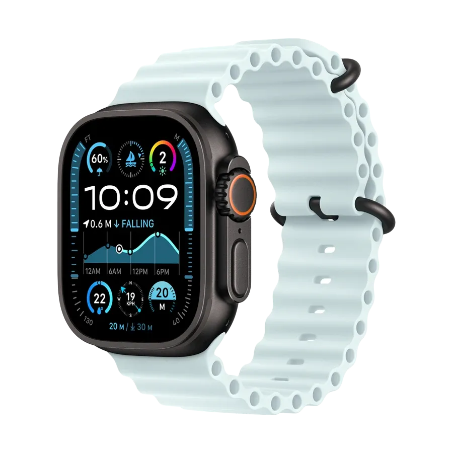photo 2 - Apple 49mm Ocean Band - Black Titanium Finish Band Extension Ocean Band - Black Titanium Finish Ice Blue за Apple Watch 44 mmApple Watch 45 mmApple Watch 46 mmApple Watch 49 mm 44/45/46/49 mm
