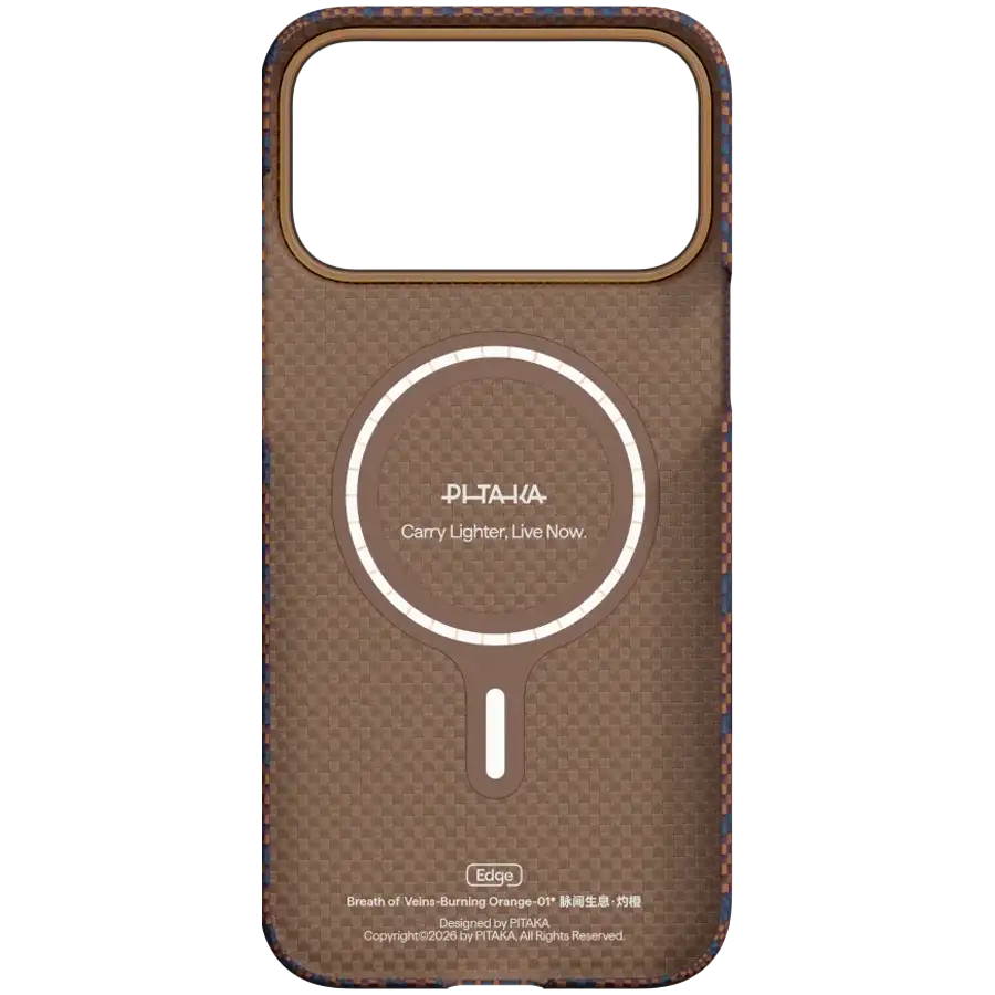 Чехол PITAKA Breath of Veins с MagSafe для iPhone 17 Pro Max, Burning Orange – photo 3