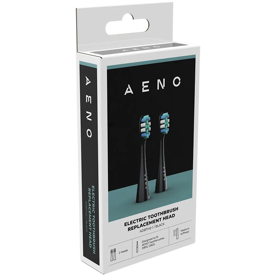 photo 4 - AENO  за AENO DB1S Toothbrush, AENO DB2S Toothbrush, ЧорнийReplacement toothbrush heads, Black, Dupont bristles, 2pcs in set