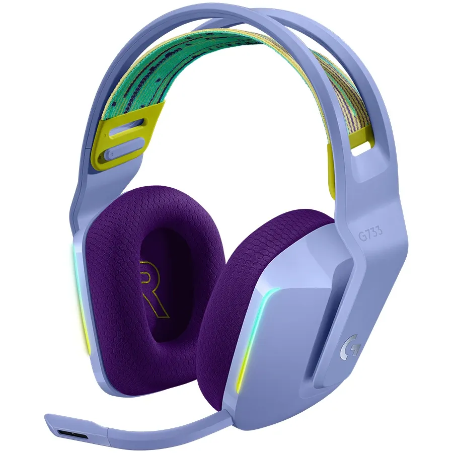 photo 1 - LOGITECH G733 Wireless Headset, Lilac