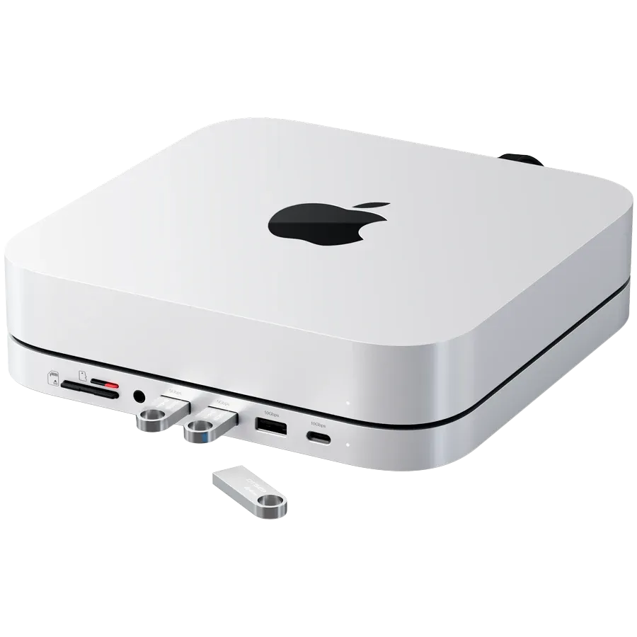 photo 7 - Підставка-док-станція Satechi Mini Stand & Hub with NVMe SSD Enclosure Silver (ST-GMMSHS)