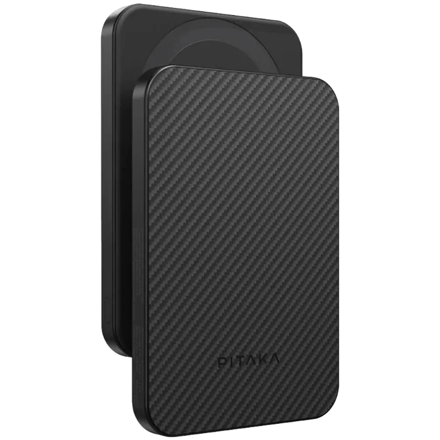 photo 2 - Зарядное устройство Pitaka Aramid Qi2 5000 mAh Twill Black/Grey