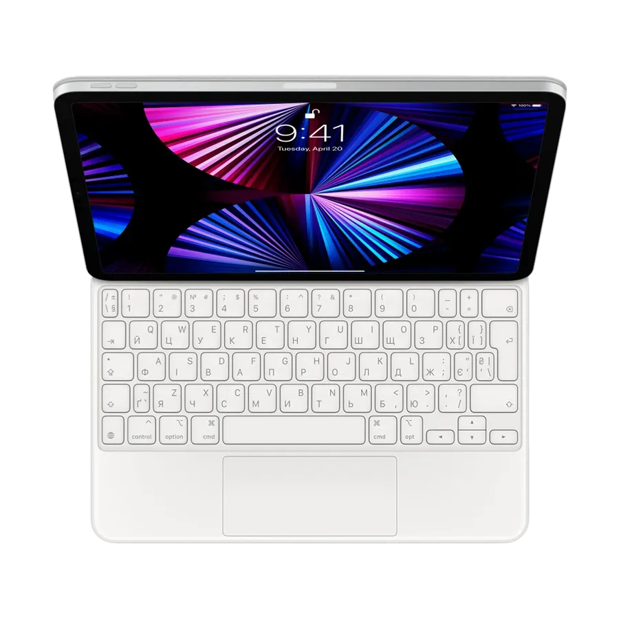 photo 5 - Чехол-клавиатура для планшета Apple Magic Keyboard for iPad Pro 11-inch (3rd generation) and iPad Air (5th generation) - White - Ukrainian (MJQJ3UA/A)