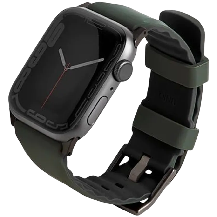 photo - Ремешок силиконовый UNIQ Linus Airosoft для Apple Watch 45/44/42, Зеленый