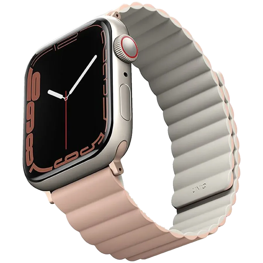 photo - UNIQ Revix Reversible Magnetic Strap for Apple Watch 45/44/42 Band for Apple Watch 42/44/45 mm, Blush