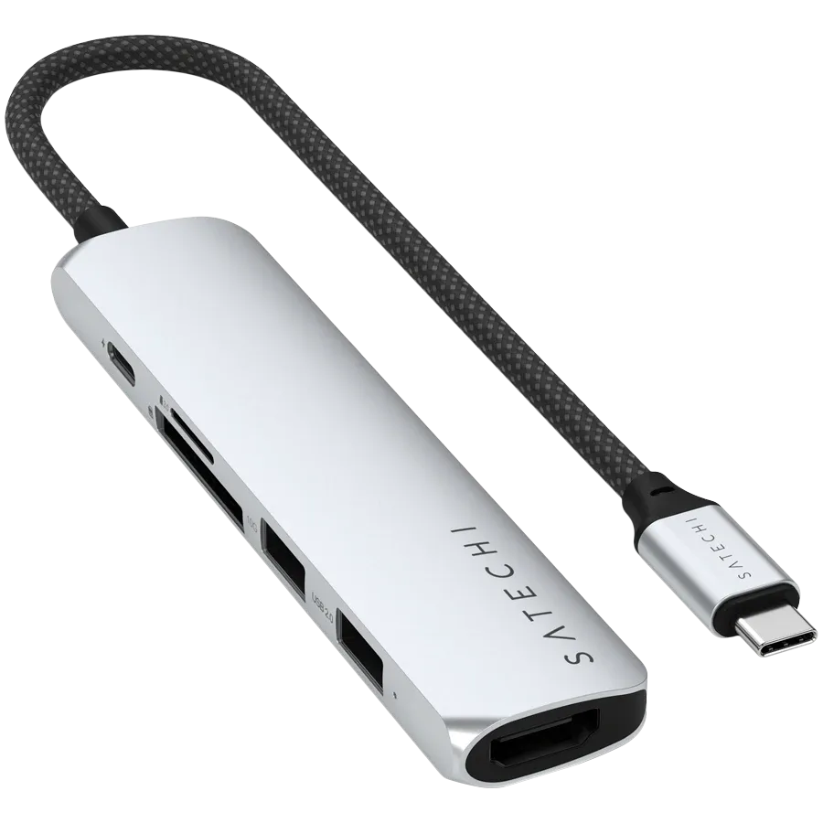 photo 2 - SATECHI  Slim 6 Multiport  Многопортовый адаптер  Серебристый