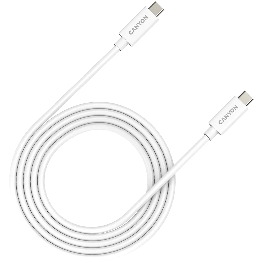 photo 1 - Кабель CANYON USB-C на USB-C, 2м, Белый
