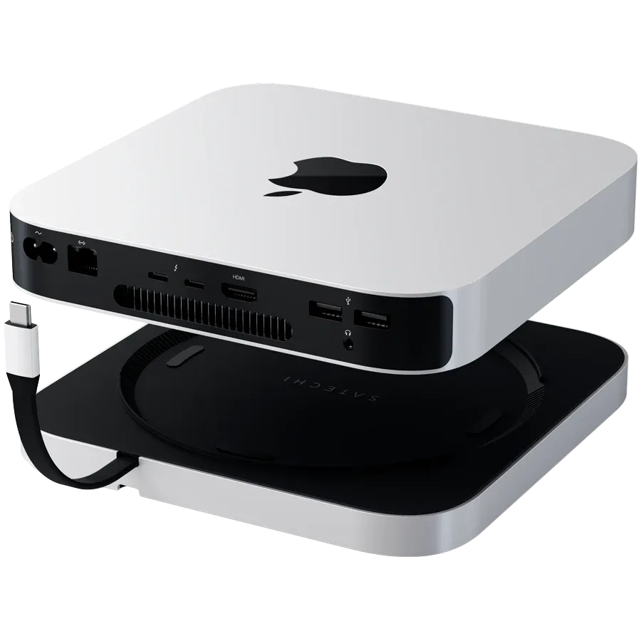 photo 5 - Підставка-док-станція Satechi Mini Stand & Hub with NVMe SSD Enclosure Silver (ST-GMMSHS)