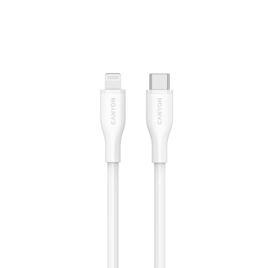 photo 2 - Кабель CANYON CLNM60 USB-C на Lightning, 1м, Белый