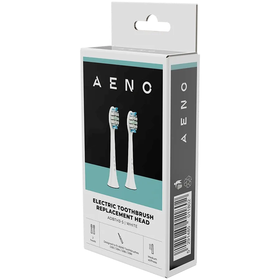 photo 3 - AENO  for AENO DB3 Toothbrush, AENO DB4 Toothbrush, AENO DB5 Toothbrush, AENO DB6 Toothbrush, ՍպիտակReplacement toothbrush heads, White, Dupont bristles, 2pcs in set