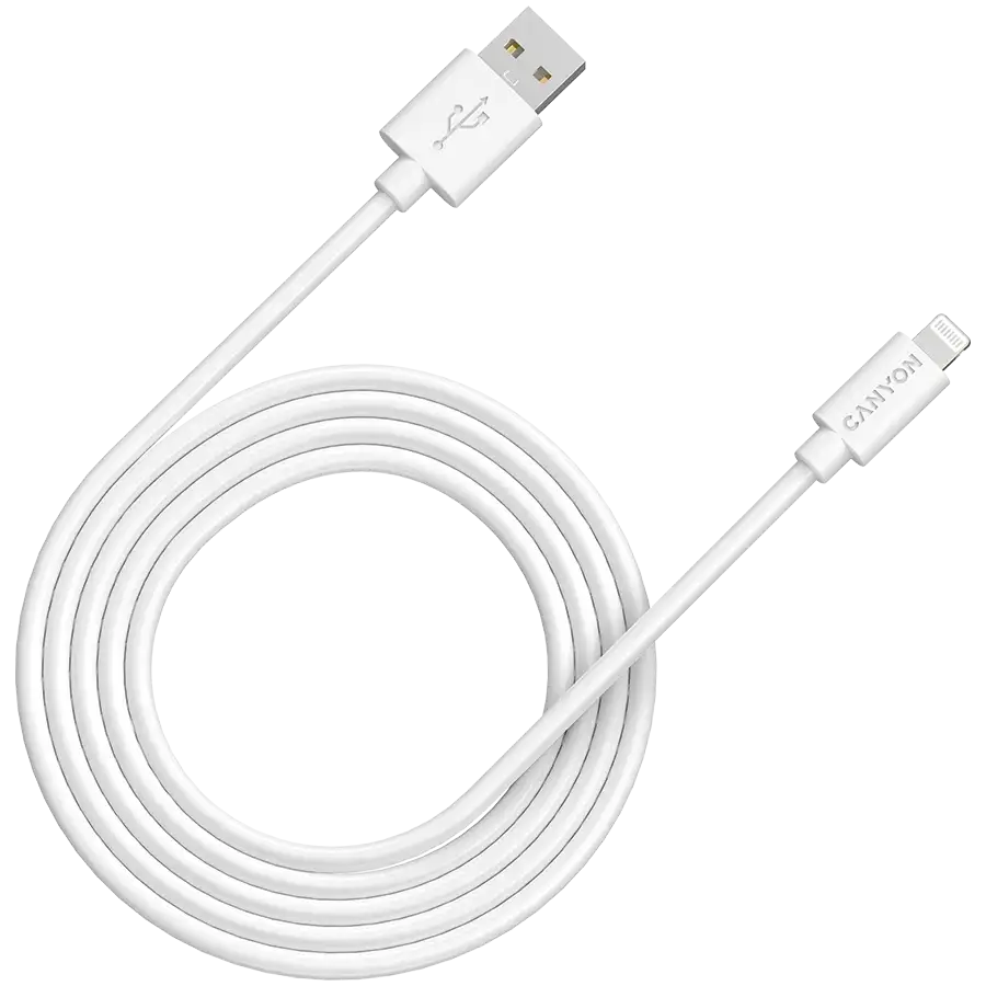 Кабель CANYON MFI-12 Lightning - USB 2м White – photo 1
