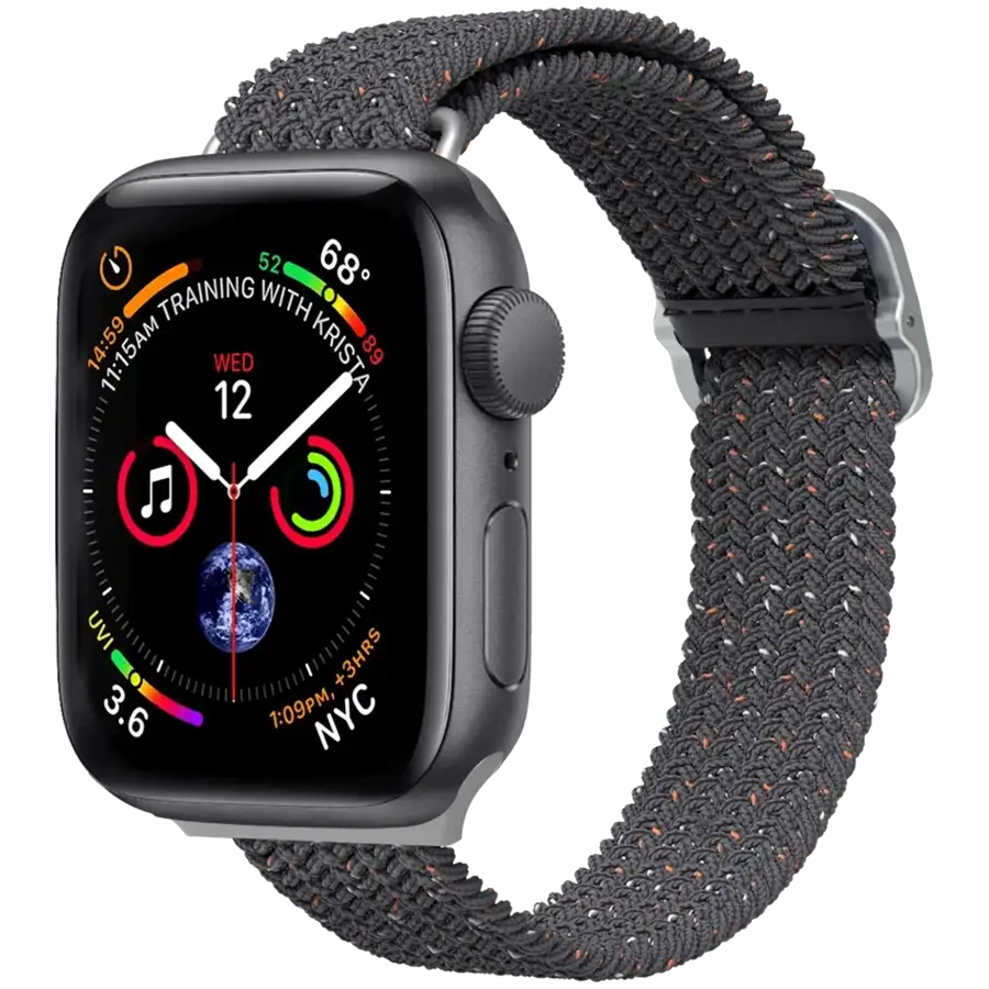 RHINOSHIELD Braided Strap Бауды ұзарту үшін Apple Watch 38/40/41 mm, Midnight Black – photo