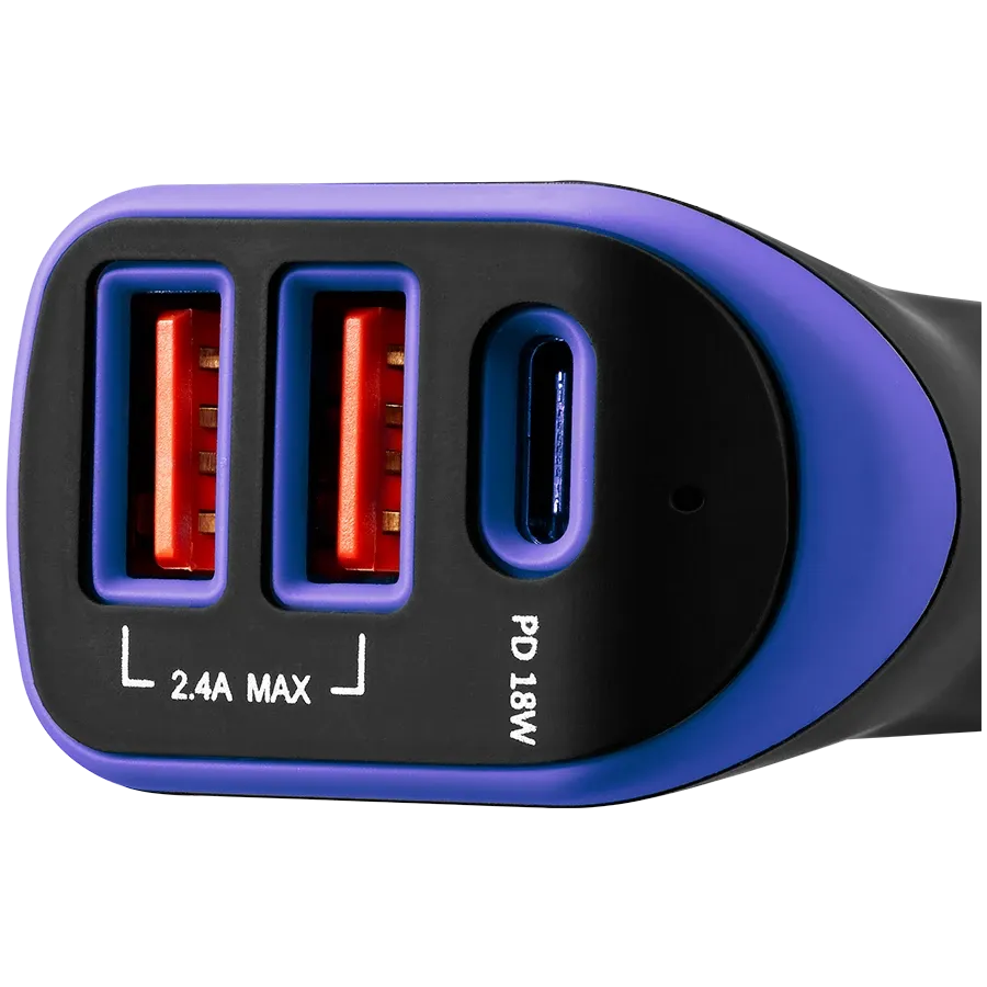 photo 3 - Автомобильный адаптер CANYON USB/USB-C, 18 Вт, Черный