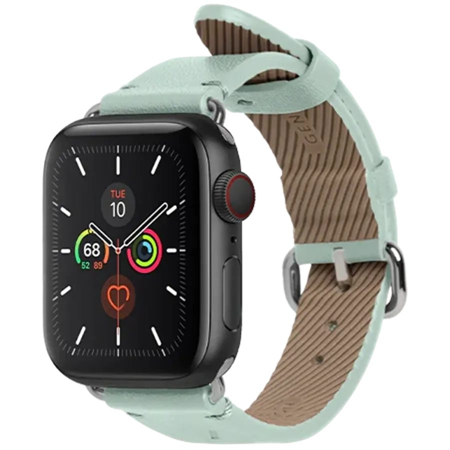 photo - Ремешок кожаный NATIVE UNION Classic для Apple Watch 38/40/41, Синевато-серый