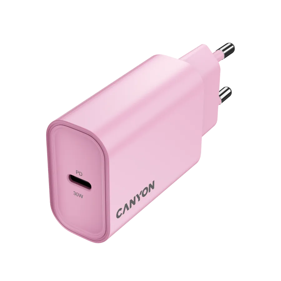 photo 2 - Power adapter CANYON OnCharge 30CL USB-C, 30 W, Pink