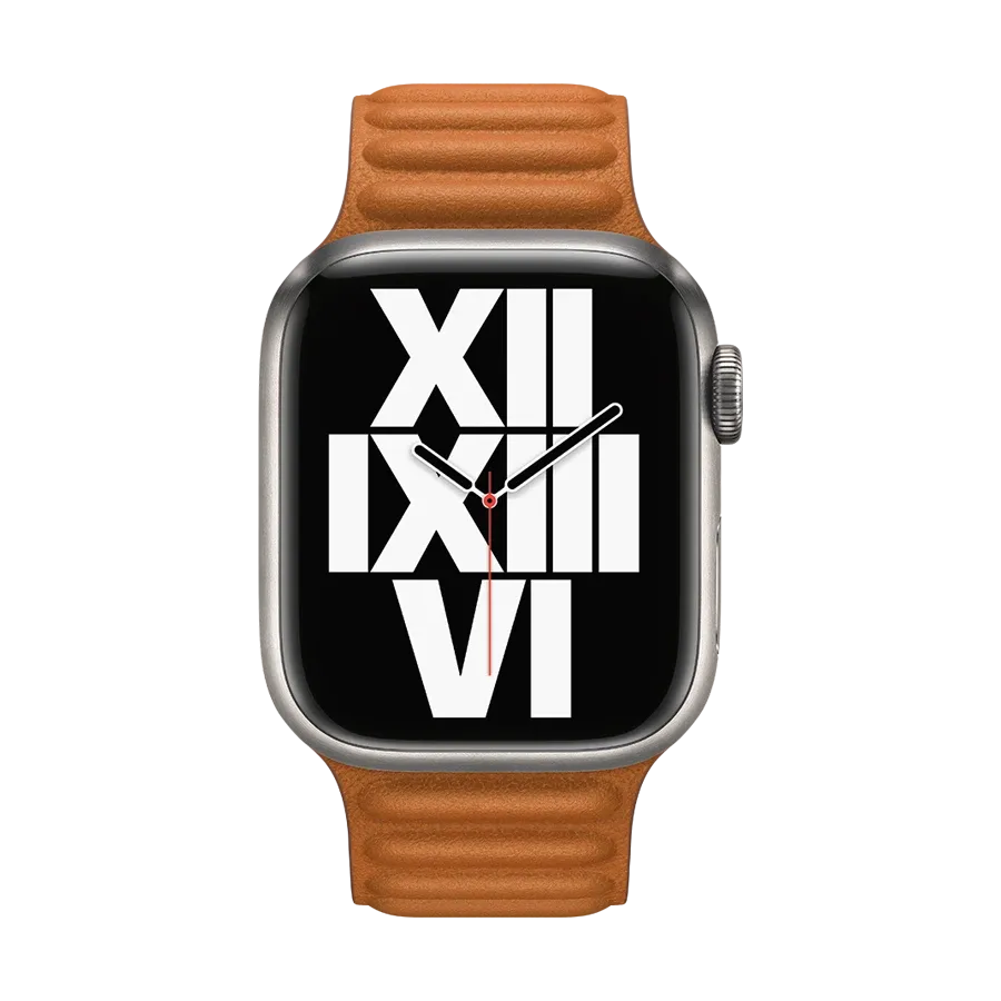 photo 3 - Ремешок Apple Leather Link для Apple Watch, 38/40/41 mm, S/M, Золото-коричневый