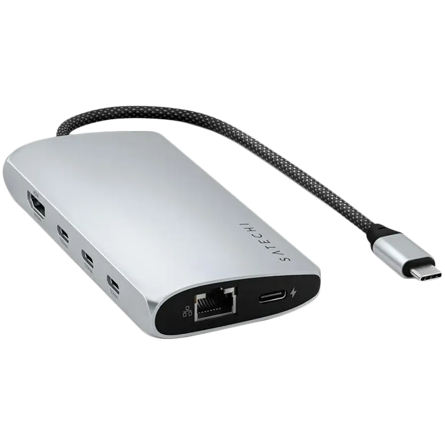 photo 2 - SATECHI  Multiport Adapter USB-C Multiport Adapter 8K with Ethernet V3 Сріблястий