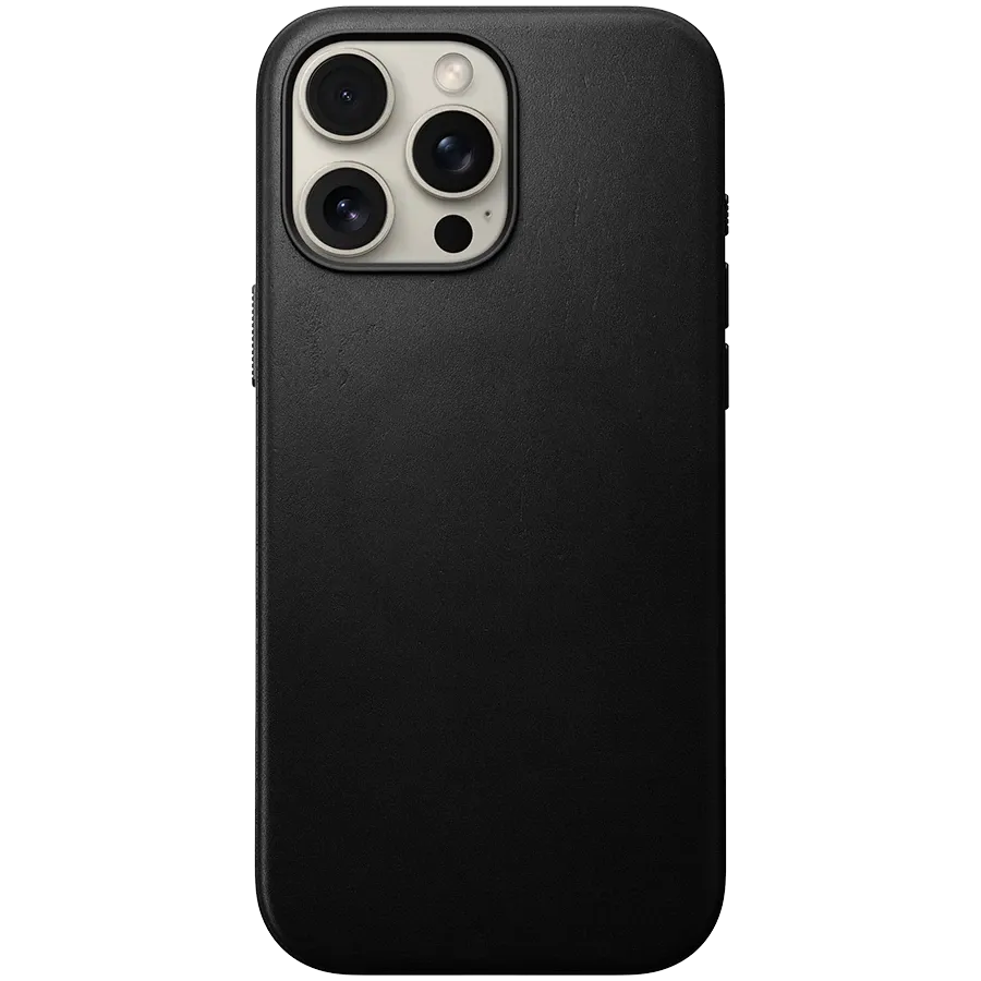 photo - Чехол NOMAD Modern Leather с MagSafe Чёрный для iPhone 16 Pro Max