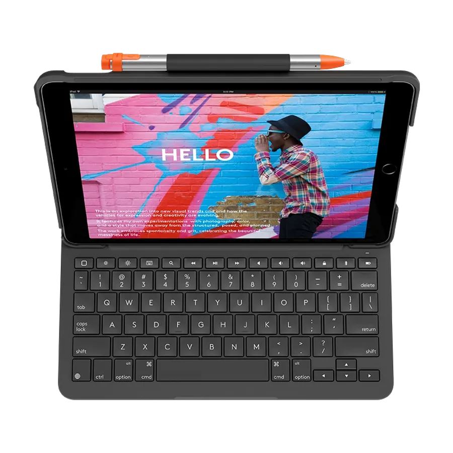 photo 2 - LOGITECH Чехол с клавиатурой Slim Folio  Графит для iPad (7-го поколения)