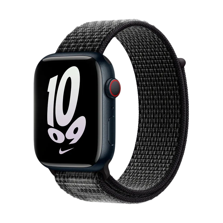 photo 2 - Apple 45mm Nike Sport Loop Ремешок  for Apple Watch 42/44/45/49 mm, Black/Summit White