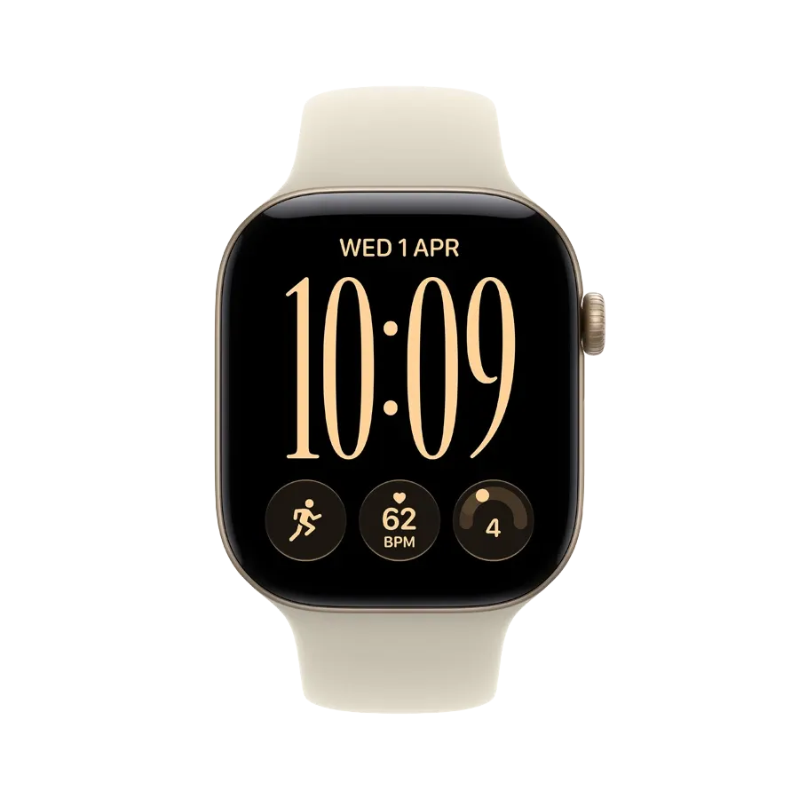Apple Watch Series 12 GPS,  Sand Sport Band, M/L, 46мм, Light Gold – photo 2