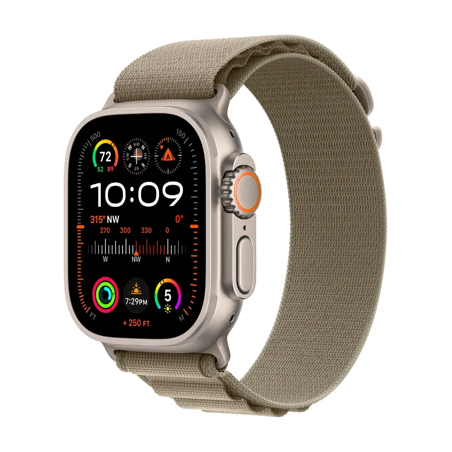photo 1 - Apple Watch Ultra Series 2 GPS + Cellular, 49mm, Alpen kəmər "Olive", S, Natural
