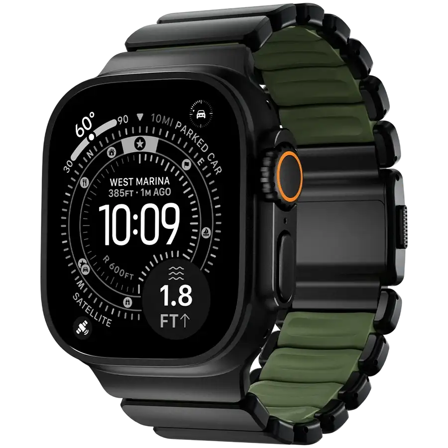 Ремінець Nomad Stratos Band Black Hardware для Apple Watch 46 мм/49 мм - Forest – photo 1