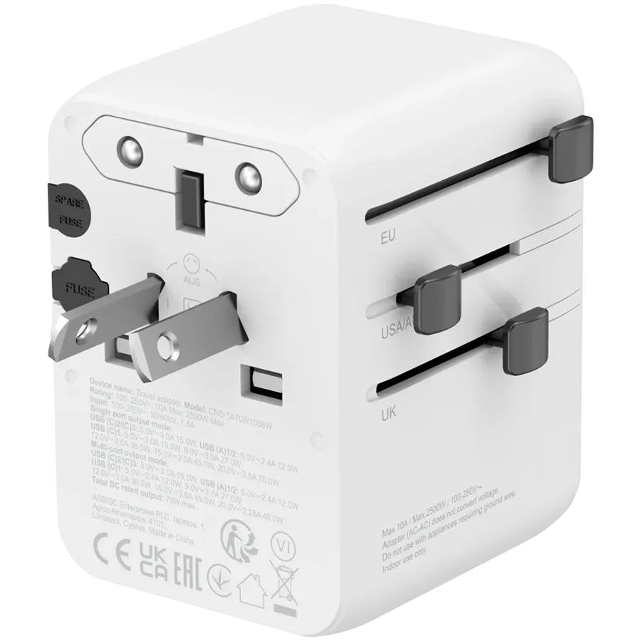 photo 4 - Qidalanma adapteri CANYON OnTour 70 USB/USB-C, 70 Vt, Ağ