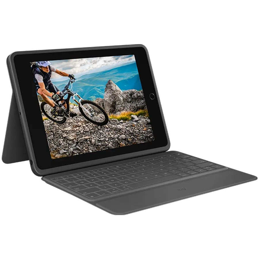 photo 1 - iPad (Gen.7/8/9) üçün LOGITECH Rugged Folio klaviaturalı örtük, Qrafit