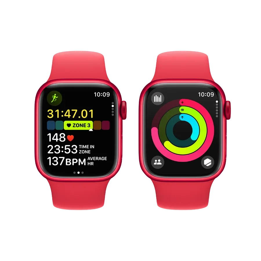 photo 8 - Apple Watch Series 9 GPS, 41мм, Спортивный ремешок "PRODUCT(RED)", M/L