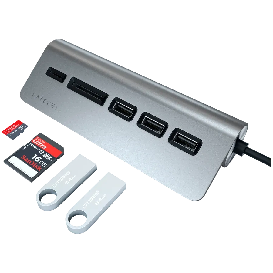 photo 4 - SATECHI  USB-C Combo Hub  USB Hub  Մոխրագույն