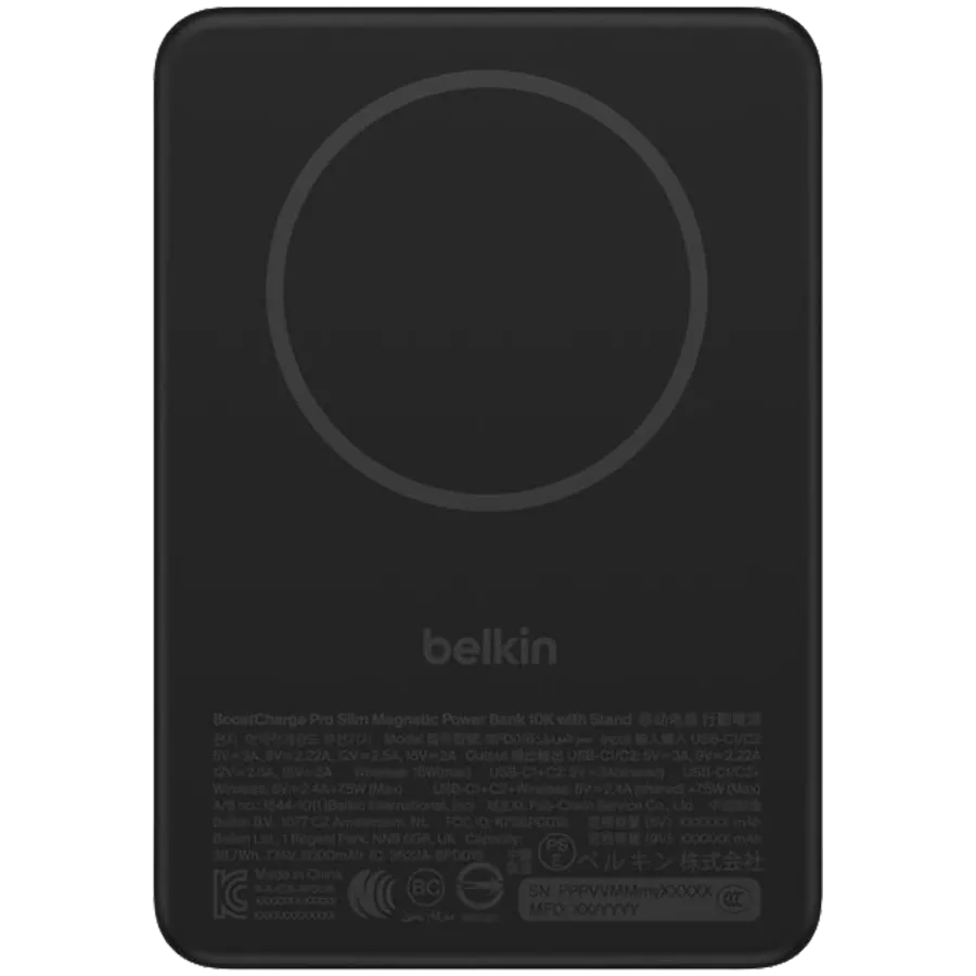 Портативное зарядное устройство BELKIN, 10000 мА·ч, Чёрный – photo 1