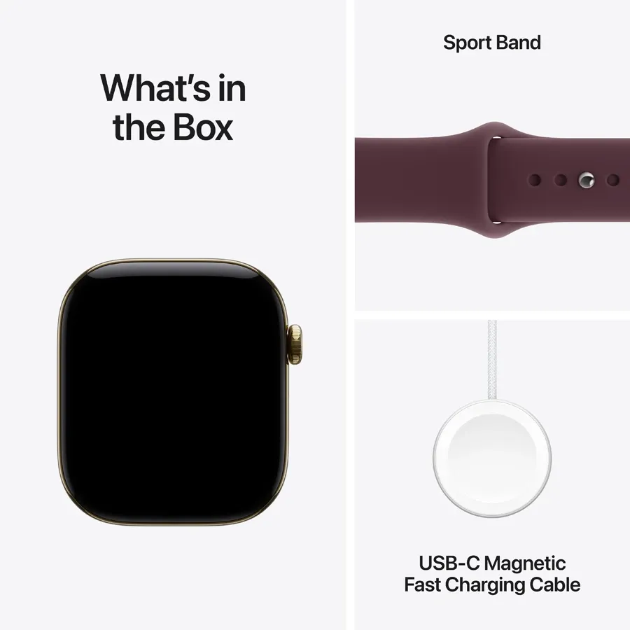 Apple Watch Series 12 GPS + Cellular, Burgundy Sport Band, S/M, 42мм, Radiant Gold – photo 7