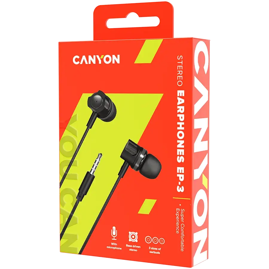 CANYON EP-3 Проводные наушники, Тёмно-серый – photo 3