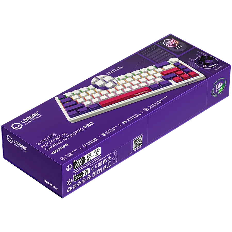 photo 10 - Бездротова ігрова клавіатура Lorgar KBP70MW Wireless Mechanical Pro White