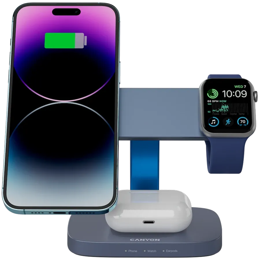 photo 5 - Wireless charger CANYON Hexagon 310, 15 W, Blue