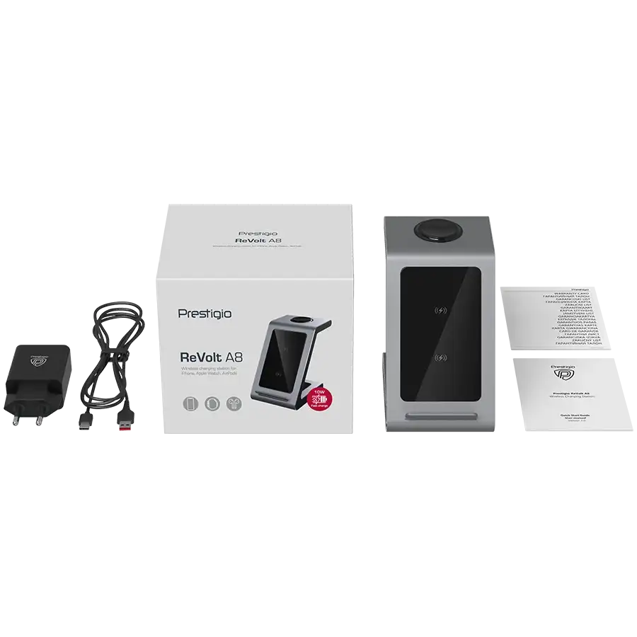 Бездротовий зарядний пристрій Prestigio Revolt A8 Black – photo 11