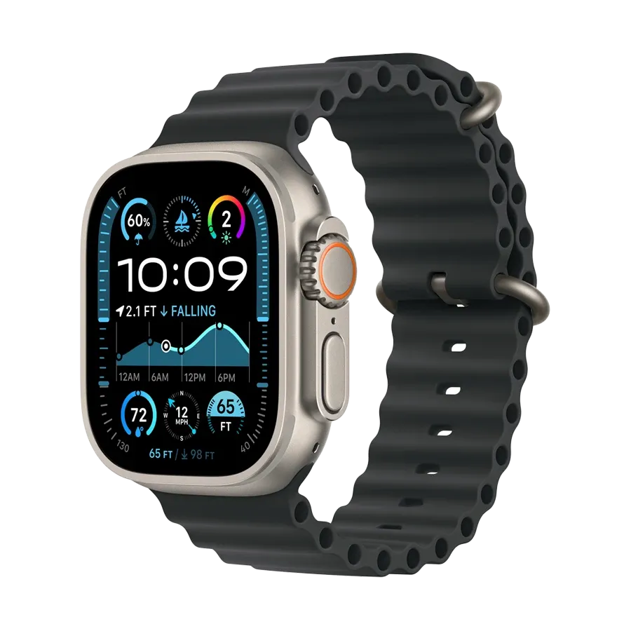 photo 2 - Ocean Band Apple, Natural Titanium for Apple Watch, 44/45/46/49 mm, Black